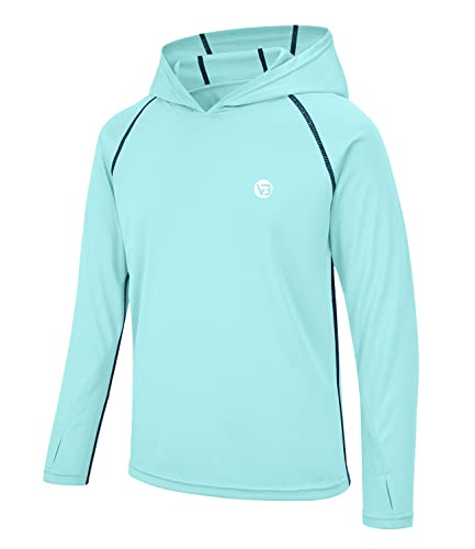 VEOBIKE Youth UPF50+ Sun Shirts Rashguard Quick Dry Long Sleeve Hoodies T-shirts for Outdoor Sports Thumbholes Yellow