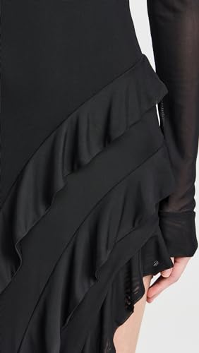 AFRM Women's Jacie Ruffle Open Back Maxi Dress, Noir, Black, XXS