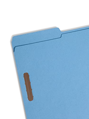 Smead Fastener File Folder, 2 Fasteners, Reinforced 1/3-Cut Tab, Legal Size, Blue, 50 per Box (17040)