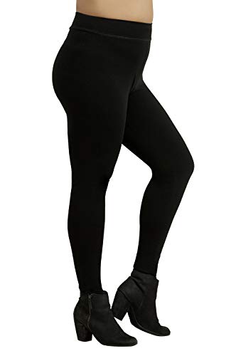 Cotton Leggings - Women's Medium Weight Breathable Cotton Leggings (S, Black)