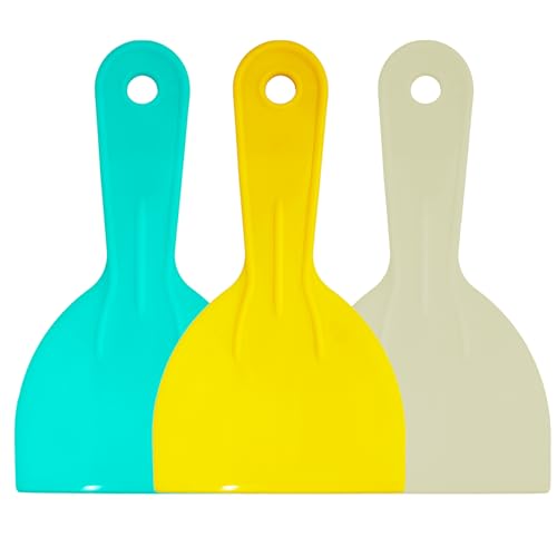 AseiTaku 3Pcs Colorful Plastic Spatula, 3D Printer Accessories for Model Stripping, Air Bubble Remover, Sticker Installation Tool Flexible Paint Scrapers, Putty Knife (JC-1)