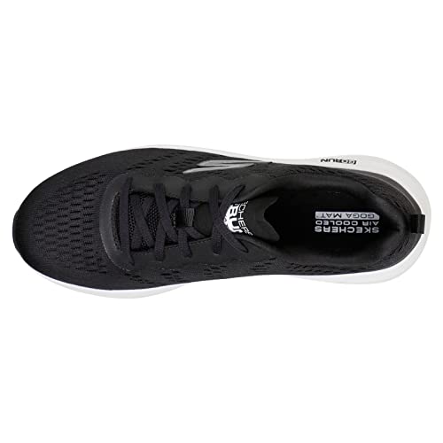 Skechers Women's Go Run Elevate Mesh Lace-up Sneaker, Black/Black, 8.5 Wide