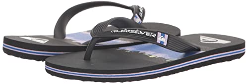 Quiksilver Boy's Unisex-Child Molokai Art Youth Sandal Flip-Flop, Black 6, 1 Little Kid