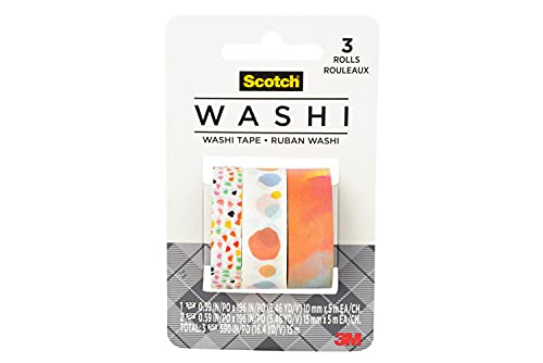 Scotch Washi Tape, Summer Design, 5 Rolls, Great for Bullet Journaling, Scrapbooking and DIY Décor (C1017-5-P4)