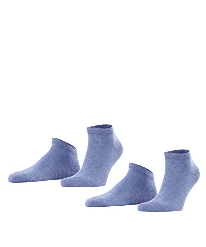 FALKE Men's Happy 2-Pack Sneaker Socks, Breathable, Cotton, Ankle Length, Soft Socks, Lightweight, Trendy Clothing, Black (Black 3000), 6.5-9, 2 Pairs