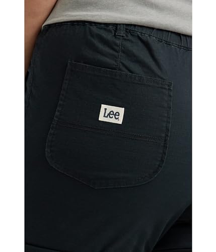 Lee Women's Legendary High Rise Relaxed Fit Rolled Short, Black, 2 Reg