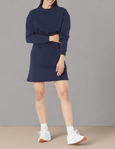 Amazon Essentials Women's Waisted Sweatshirt Dress (Available in Plus Size), Light Brown, X-Small