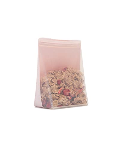 W&P Porter Silicone Reusable Storage Bags, Stand-Up Variety 2 Pack (36oz, 50oz), Blush, Food Storage Container, Microwave and Dishwasher Safe, Easy Cleaning