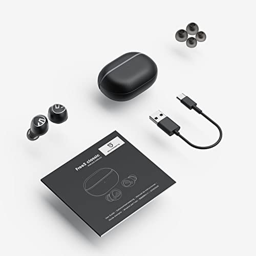 SoundPEATS Free2 Classic Wireless Earbuds Bluetooth V5.1 Headphones with 30Hrs Playtime in-Ear Wireless Earphones, Built-in Mic for Clear Calls, Touch Control, Single/Twin Mode, Stereo Sound