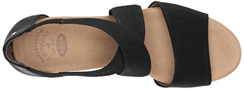 Dr. Scholl's Shoes Womens Barton Band Wedge Black Smooth 6 M