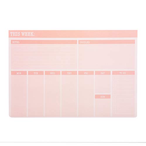 Yoobi | Weekly Calendar Planner Notepad | 60 Sheets | Blush (YOOB4192677)