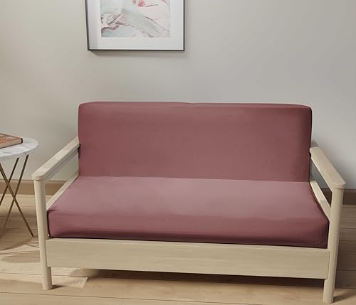 LANE LINEN Futon Covers Full Size, 100% Cotton Futon Slipcovers, Full Size Futon Mattress Cover for Futon Sofa Bed, Foldable Armless Sofa Cover, Zippered Futon Couch Cover - Teal
