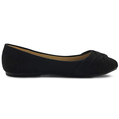 Ollio Women's Ballet Shoe Cute Casual Comfort Flat ZM1987(6.5 B(M) US, Green)