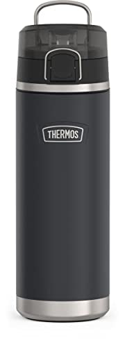 THERMOS ICON SERIES Stainless Steel Water Bottle with Spout - 24 Ounce, Granite - Vacuum Insulated Water Bottle with Lid