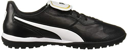 PUMA Men's KING TOP TURF TRAINING Soccer Shoe, Puma Black-Puma White, 4