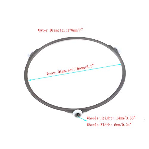 Semetall Microwave Oven Glass Turntable Plate Roller Support Rotating Ring 2 Pack Outer Diameter 178mm/7" Microwave Replacement Accessories Parts Microwave Glass Plate Tray Wheel Ring
