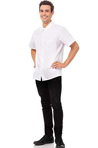 Chef Works Men's Utility Cook Shirt, White, X-Small