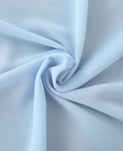 Chiffon Table Runner 27x120 Inches Baby Blue Sheer Fabric Long Table Runners for Wedding Birthday Party Easter Baby Bridal Shower Decorations 10ft