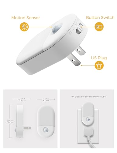 L LOHAS LED Motion Sensor Night Light, 2Pack, Motion Activated Night Light, Night Lights Plug into Wall Motion Sensor, 3000K Warm White, Adjustable Brightness 30/60LM, for Kids Adults Bathroom Bedroom