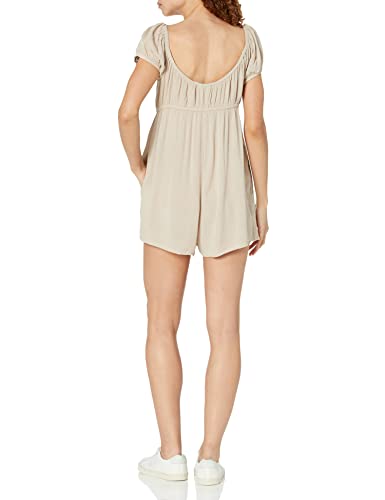 Volcom Womens Moonblast Babydoll Fit Roper Romper, Taupe, X-Small US