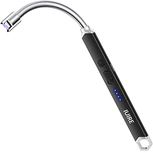 IUIRE Candle Lighter Electric Rechargeable Arc Lighter with Flexible Neck (Rose Gold*3)