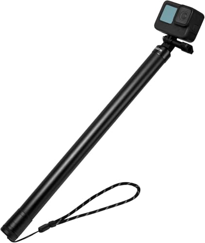 Long Selfie Stick Pole (106"), Extension Carbon Fiber Waterproof Dive Monopod for GoPro Max Go Pro 13 12 11 10 9 8 7,Insta360 X3 X4 Go 3 Ace Pro,DJI Action 4 5 Osmo Pocket 3 Bike Motorcycle Accessory