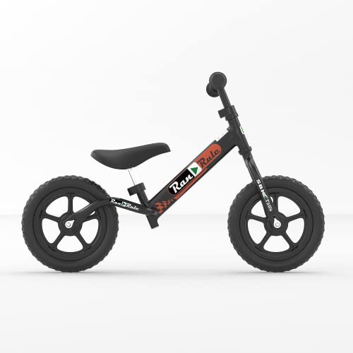 Royalbaby RanRule Kids Balance Bike Toddlers Age 2~5 Years Durable Carbon Steel Frame 12 Inch EVA Wheel, Black