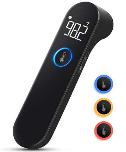 No-Touch Forehead Thermometer for Adults and Kids, Fast Accurate Baby Thermometer with Fever Alarm & Mute Mode-Take Quick Temperature Easily (Black)