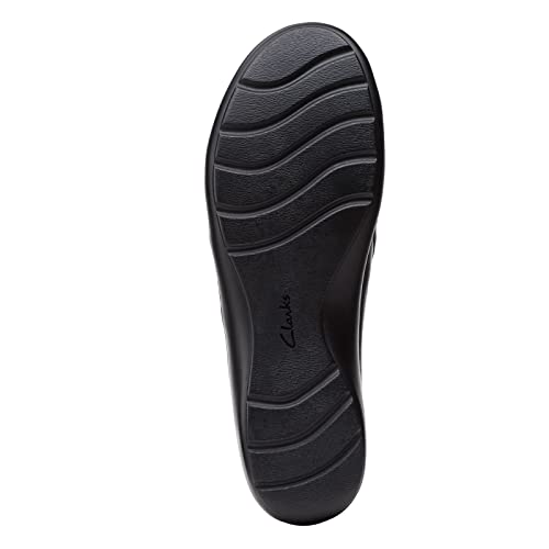 Clarks womens Cora Giny Loafer Flat, Black Tumbled/Smooth Leather, 7.5 US