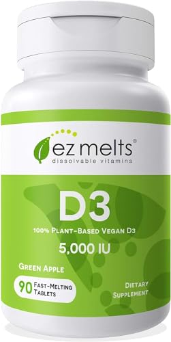 EZ Melts Dissolvable Vitamin D3 5,000 IU, Sugar-Free, 3-Month Supply