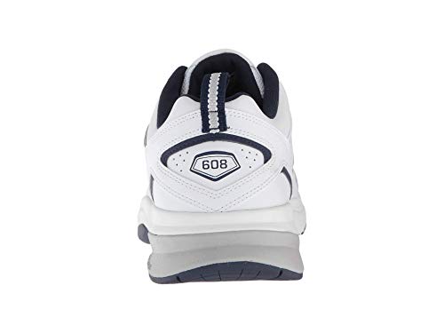 New Balance Men's 608 V5 Casual Comfort Cross Trainer, White/Navy, 10.5 XX-Wide