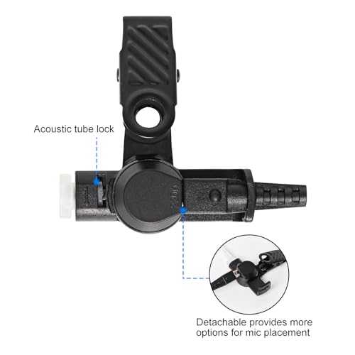 10PCS Walkie-Talkie-Compatible 2-Pin Earpiece with Mic, Covert Air Tube Design, Big PPT Compatible for CP185, CP200, CP200D, RDM2070D, BPR40, Black, Ideal for Professional Communication