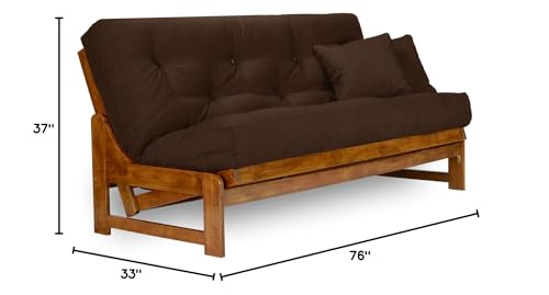 Arden Futon Set - Full Size, Frame, 8" Mattress, Microfiber Sussex Fudge Cover