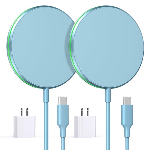 2 Pack Magnetic Wireless Charger 15W Apple Mag-Safe Charger with 20W Adapter for iPhone 15/14/13/12 Pro/Max/Plus/Mini and AirPods 3/2/Pro 2/Pro Mag Safe Wireless Charging Pad with 5ft Charging Cable