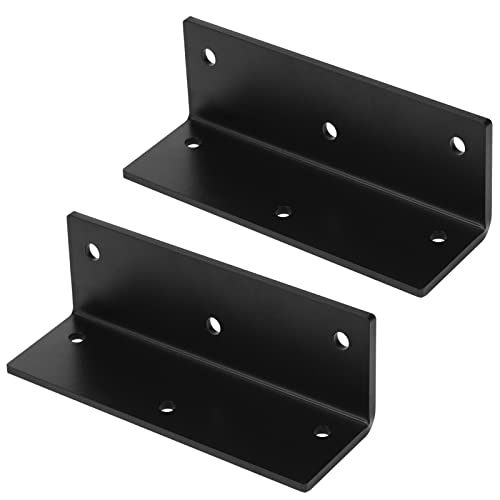 eoere 2 PCS 9" x 3" Heavy Duty Steel L Angle Brackets, Countertop Support Fireplace Mantel Brackets, 3/16" Thickness, Max Load 300 lbs