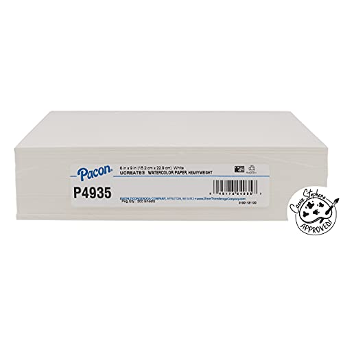 UCreate Watercolor Paper, White, 90 lb., 6" x 9", 200 Sheets