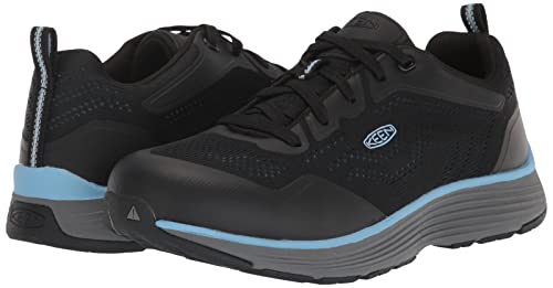 KEEN Utility Women's Sparta 2 Low Height Alloy Toe Industrial Work Shoes, Airy Blue/Black, 8