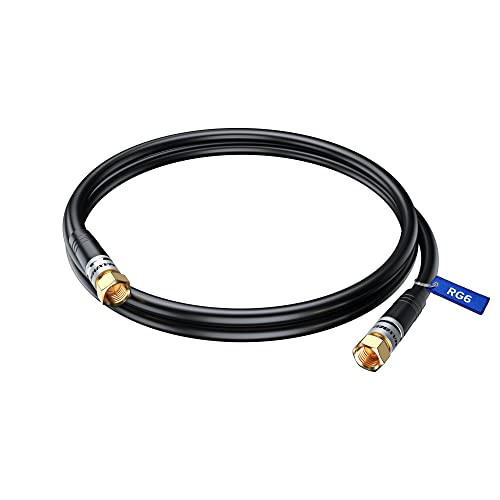 RG6 COAXIAL Cable - Triple Shielded, Non-Oxygen Copper Cable Wire for TV, Internet & More - Flexible Coax Cable Cord 50ft / Black