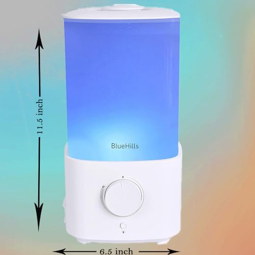 BlueHills Premium 2300 ML XL Large Essential Oil Diffuser Humidifier Combo for Large Room Home Huge Coverage Area 2 Liter Extra Large Capacity Huge Diffuser with Décor LED Lights Square White - L001