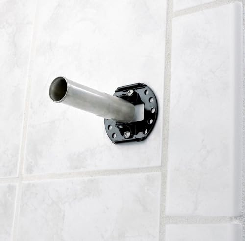 Moen Brushed Nickel 5-Foot Curved Fixed Mount Shower Curtain Rod with Pivoting Flanges, CSR2165BN