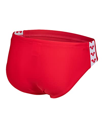 ARENA Men's Standard Feel Icons Solid Swim Briefs, Red, 28