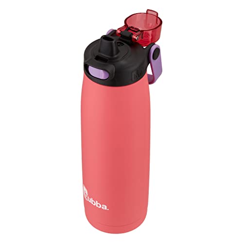 bubba Radiant Stainless Steel Rubberized Water Bottle with Straw, 24 Oz, Electric Berry