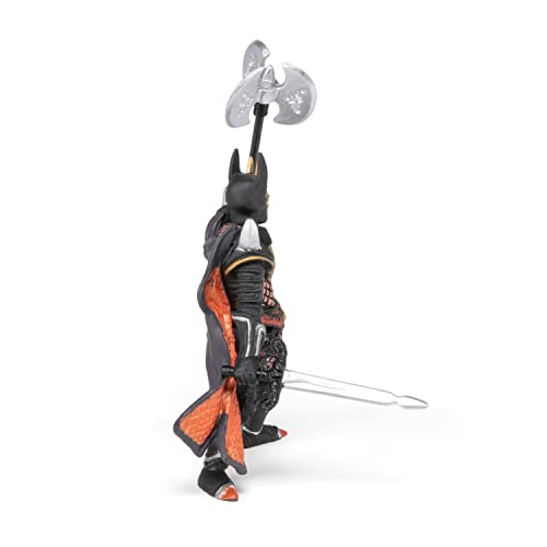 Papo "Knight with A Triple Battle Axe" Figure, Black/Orange