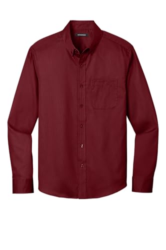 Port Authority Men's SuperPro React Twill Long Sleeve Button-Down Shirt, Marine Green, Small