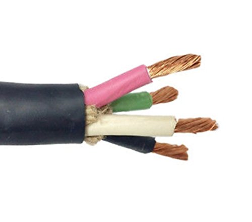 64100 6/4 SOOW- 100 ft Non-UL 600V 90C Heavy Duty Portable Power Cable/Wire/Cord for Indoor, Outdoor use, Black 6 Gauge 4 Conductor