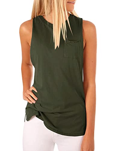 Hount 4th of July Tank Tops for Women Independence Day USA Flag Sleeveless Tops