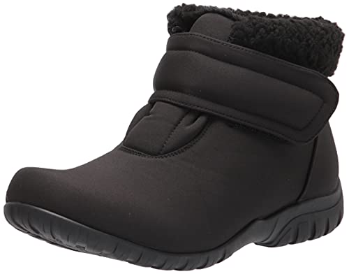 Propét Women's Dani Strap Water Repellent Boots, Black, 7 Wide US