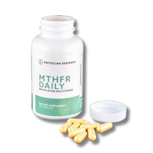 Physician Designed MTHFR Daily Multivitamin | Methylated Multivitamin for Men & Women | for Energy, Mood, & Heart | Vitamin B-Complex | 120 Capsules