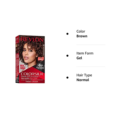 Revlon ColorSilk Hair Color [43] Medium Golden Brown 1 ea (Pack of 6)