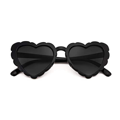 FEISEDY Love Heart Shaped Sunglasses for Women Trendy Retro Cat Eye Mod Style Stylish Glasses B2336